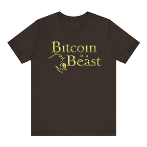 Bitcoin Is A Beast Brown T-Shirt