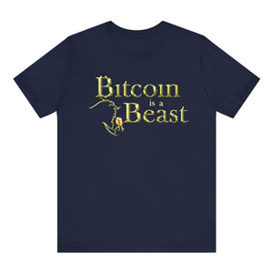 Bitcoin Is A Beast Dark Blue T-Shirt