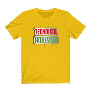 Day Trader Technical Analysis Curved Sign Yellow T-Shirt