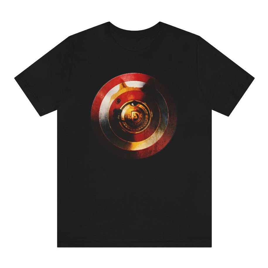 Dogecoin Shield Black T-Shirt