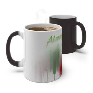 Always There Faded Candlesticks Color Changing Mugs Black and White, Hot and Cold