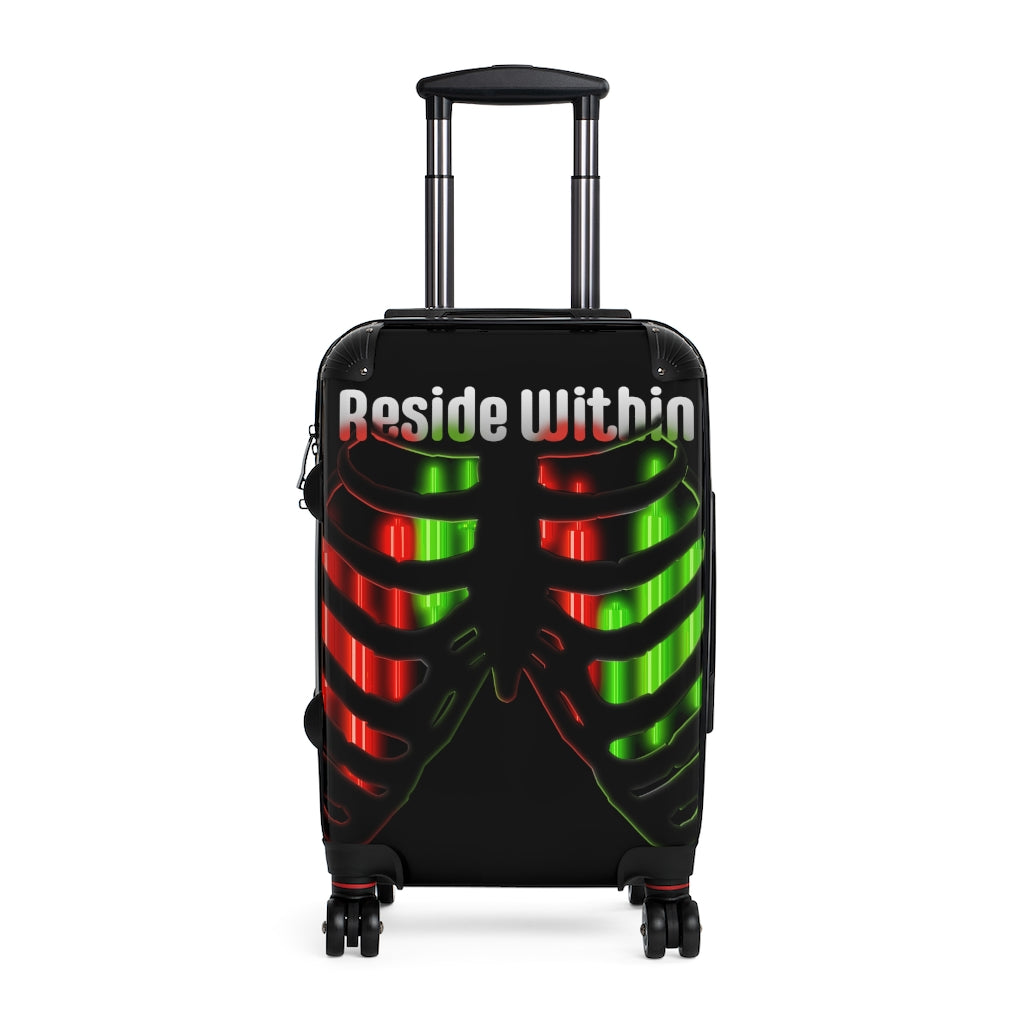 Reside Within Glowing Ribs Candlesticks Cabin Suitcase Front