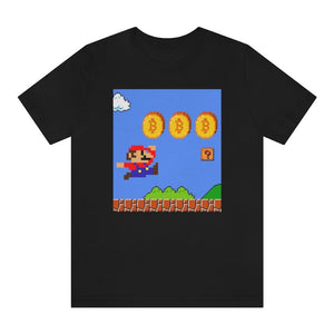 Retro Mario Bitcoin Collector Black T-Shirt