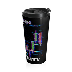 Tune In with Prosperity Black Stainless Steel Travel Mug Right Side