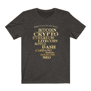 Day Trader Metallic Gold Cryptocurrency Catalog Black Heather T-Shirt