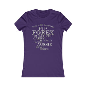 Day Trader Metallic Chrome Forex Vocabulary Purple Women T-Shirt
