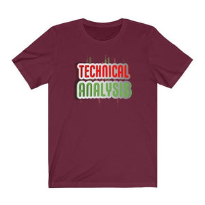Day Trader Technical Analysis Curved Sign Maroon T-Shirt