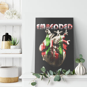 Embedded Heart Trading Candlesticks Canvas Sitting
