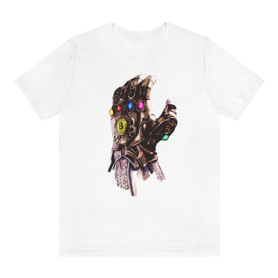 Thanos Gauntlet Crypto Stones White T-Shirts