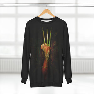 Fearless Trader Candlesticks Claw AOP  Black Sweatshirt Front Hanging