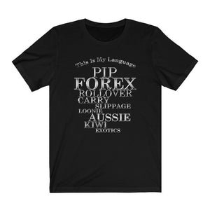 Day Trader Metallic Chrome Forex Vocabulary Black T-Shirt