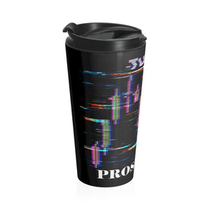 Tune In with Prosperity Black Stainless Steel Travel Mug Left Side