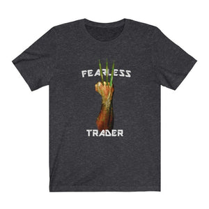 Fearless Trader Candlesticks Claw T-Shirt Dark Grey Heather Color