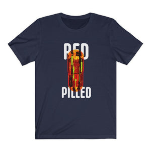 Red pilled navy blue t-shirt