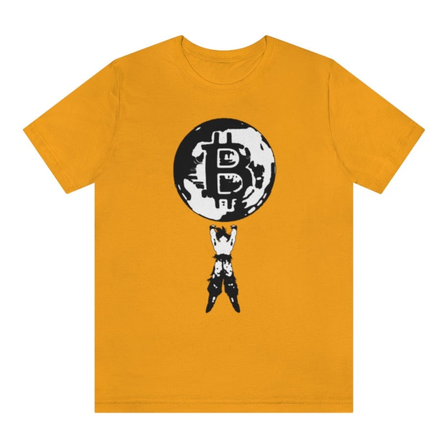 Goku Genki Dama Bitcoin Yellow T-Shirt